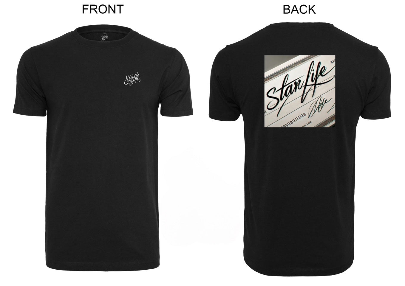 printed check on the back
