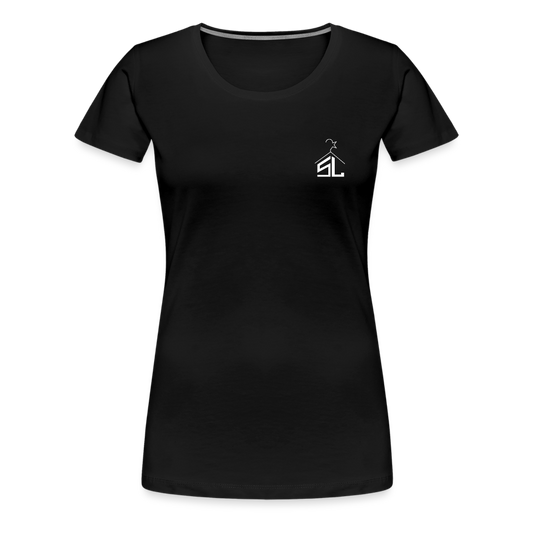 Women’s star life tee with printed back - black