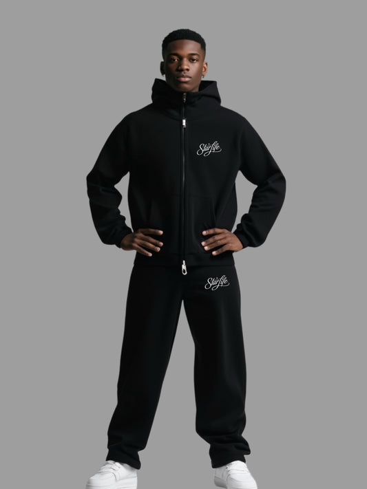 Star Life Signature Tracksuit – Black Over Sized hoodie